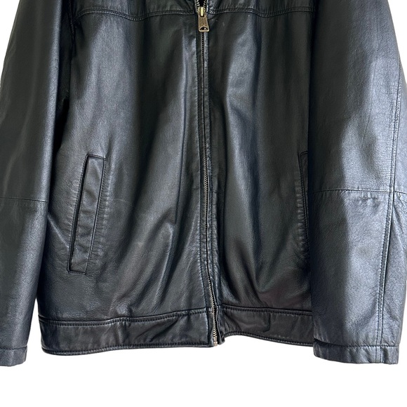Oversized Boyfriend Vintage Black Leather Coat Jacket - Picture 5 of 9